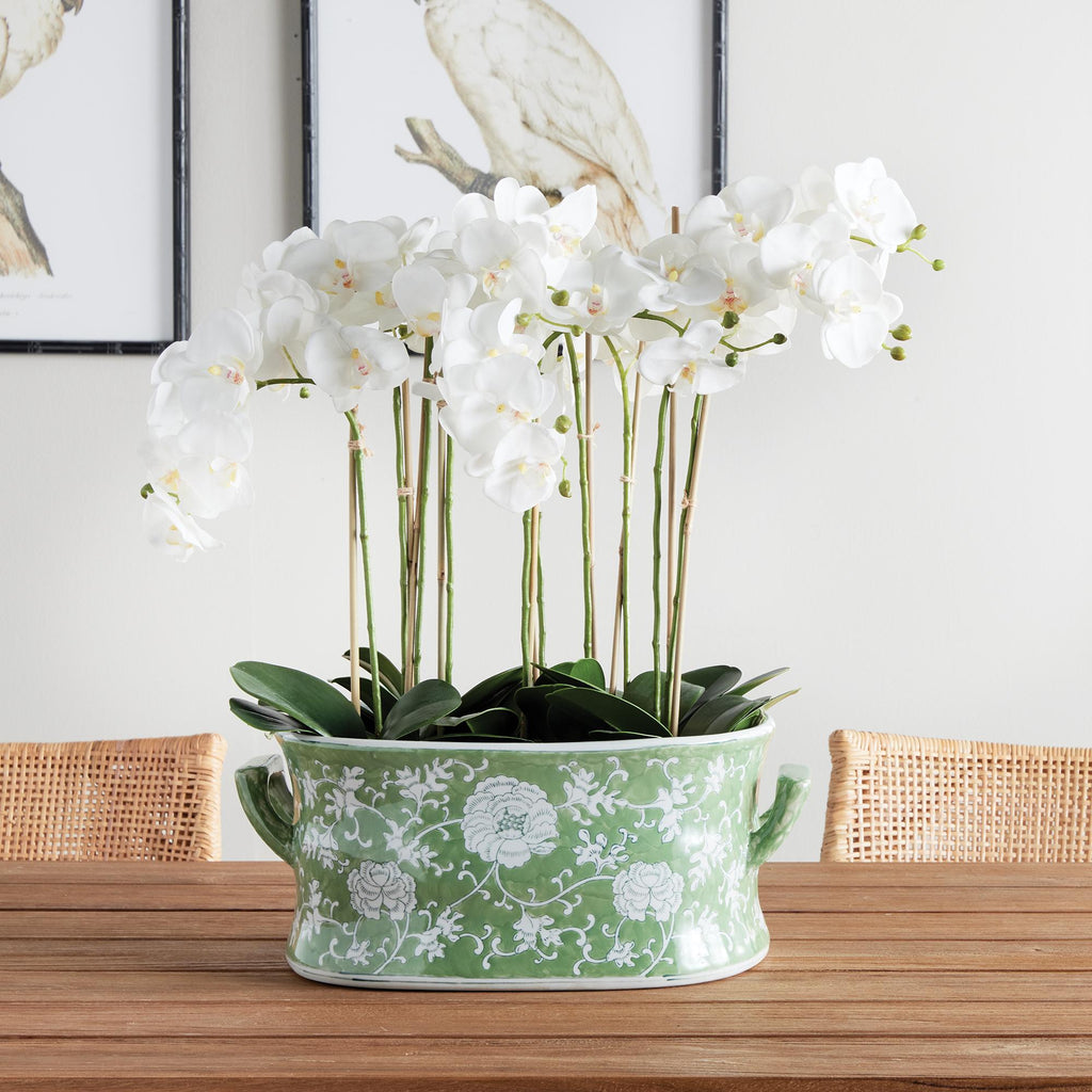 Napa Green/White Imperial Lotus Planter