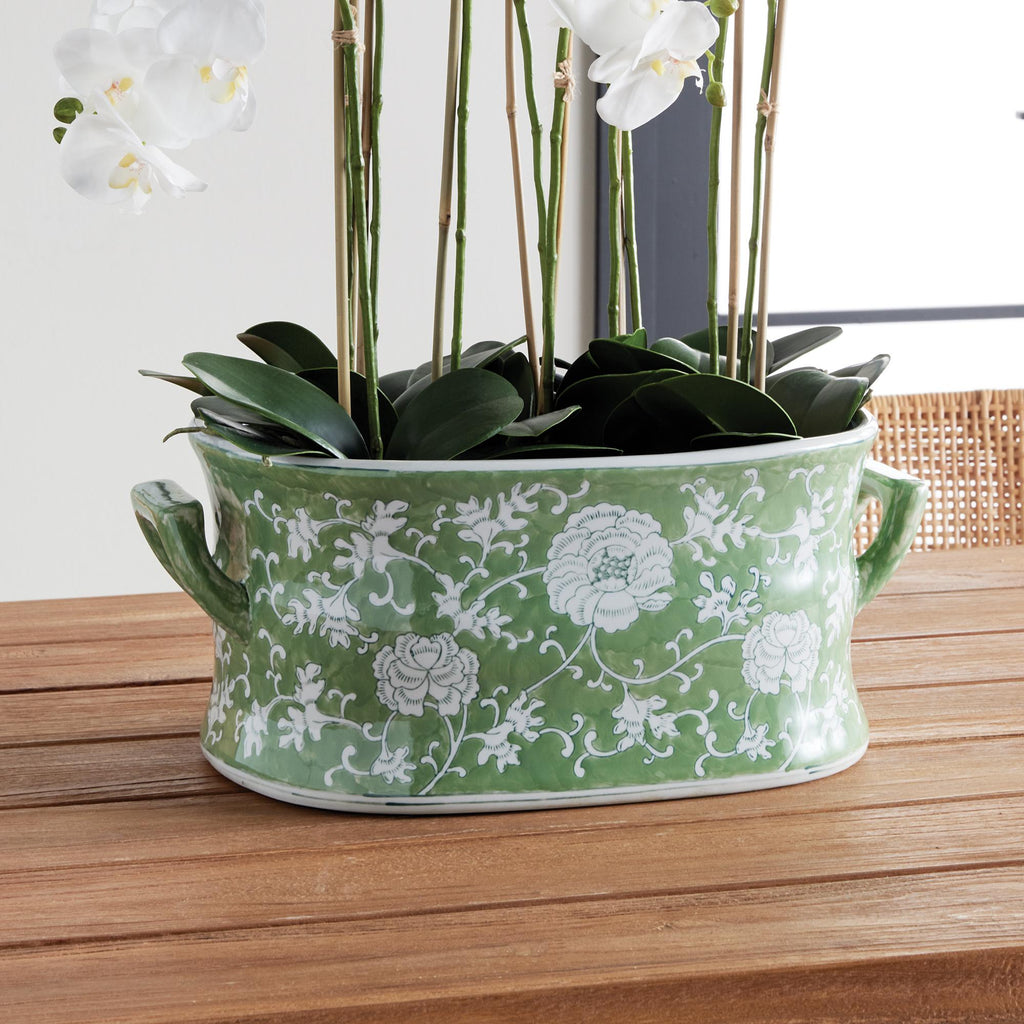 Napa Green/White Imperial Lotus Planter