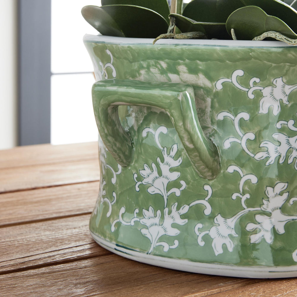 Napa Green/White Imperial Lotus Planter