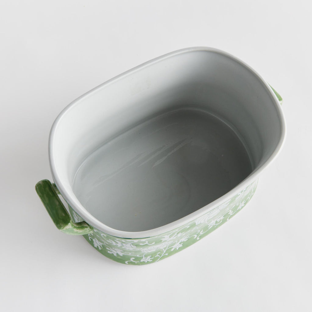 Napa Green/White Imperial Lotus Planter