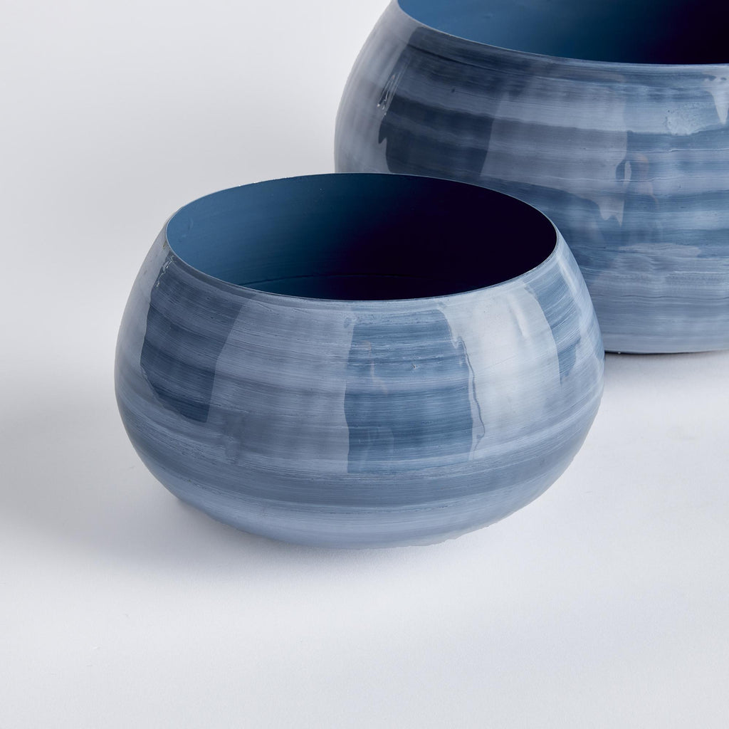 Napa Blue/Gray Andrey Low Bowls, Set Of 2