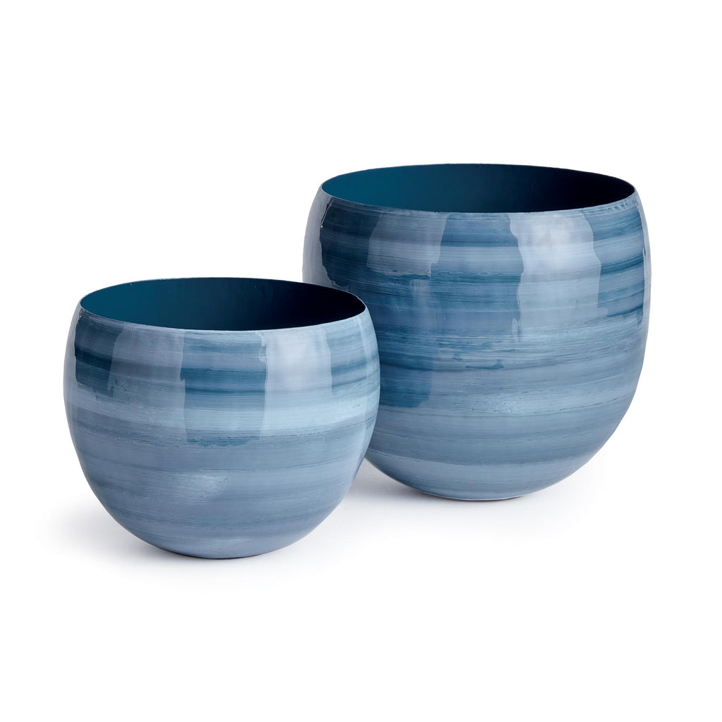 Napa Blue/Gray Andrey Cachepots, Set Of 2