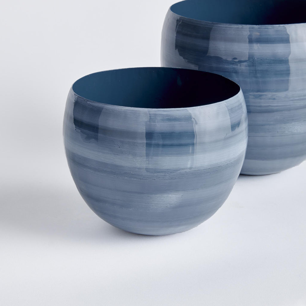 Napa Blue/Gray Andrey Cachepots, Set Of 2