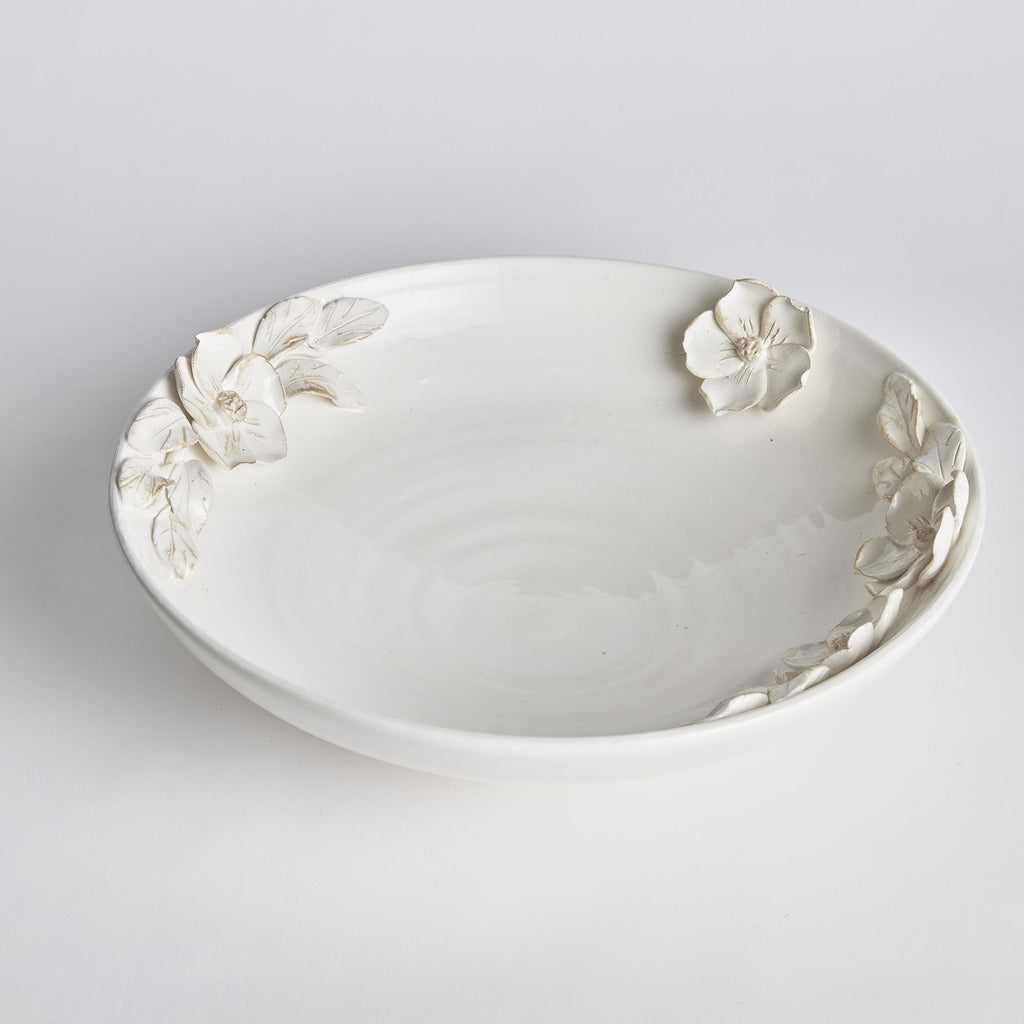 Napa White Fiori Decorative Grande Bowl