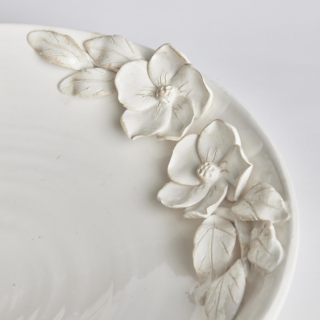 Napa White Fiori Decorative Grande Bowl