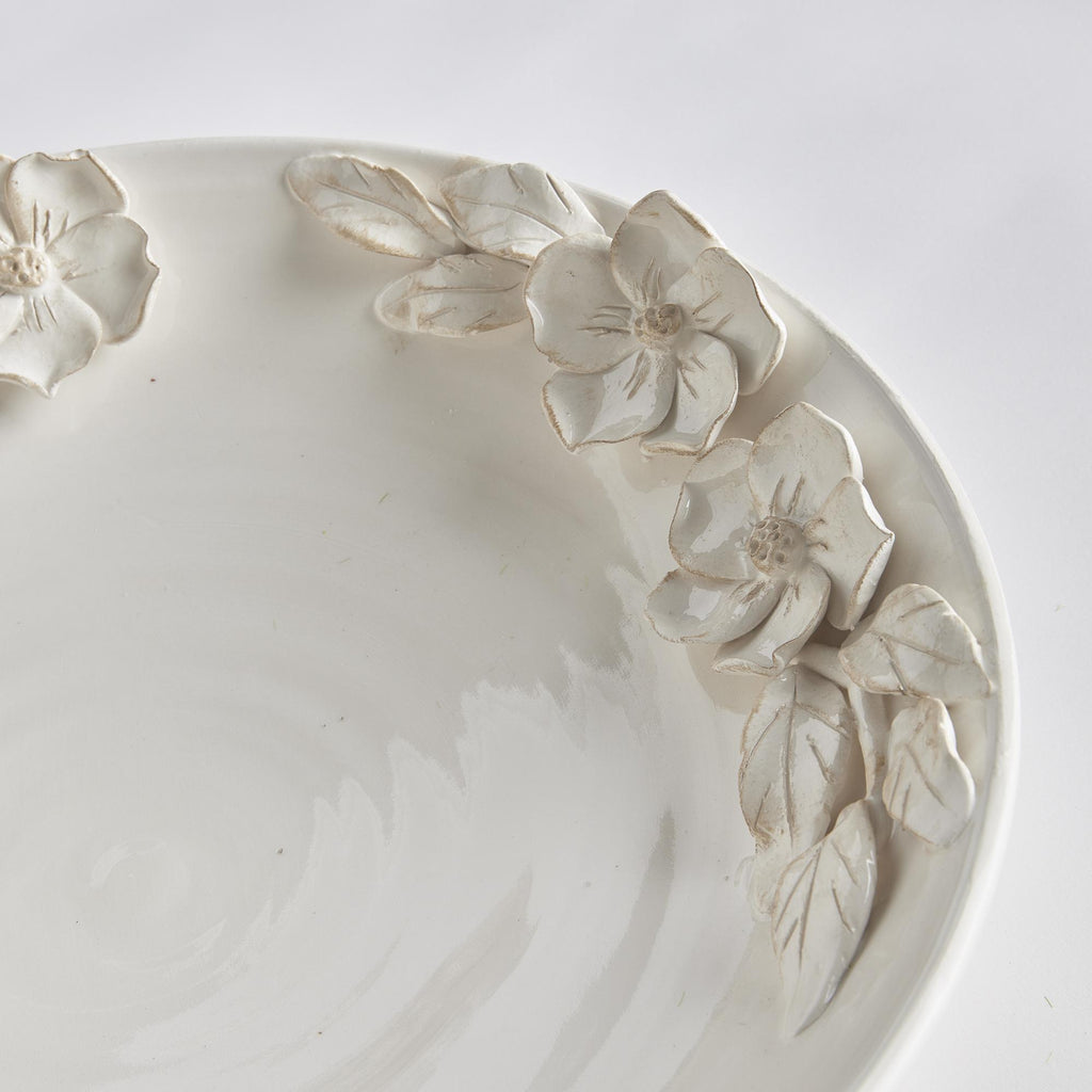 Napa White Fiori Decorative Grande Bowl