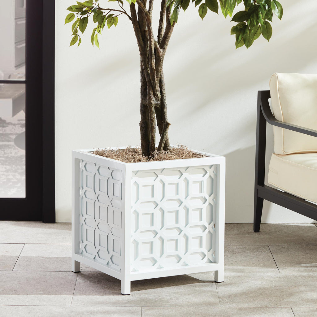 Napa White Traforo Planter