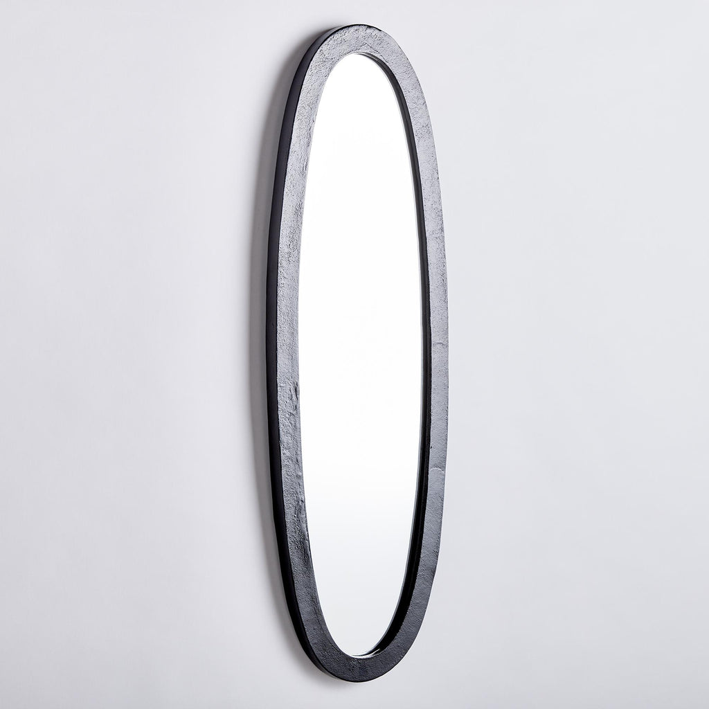 Napa Black Lamelle Oval Mirror