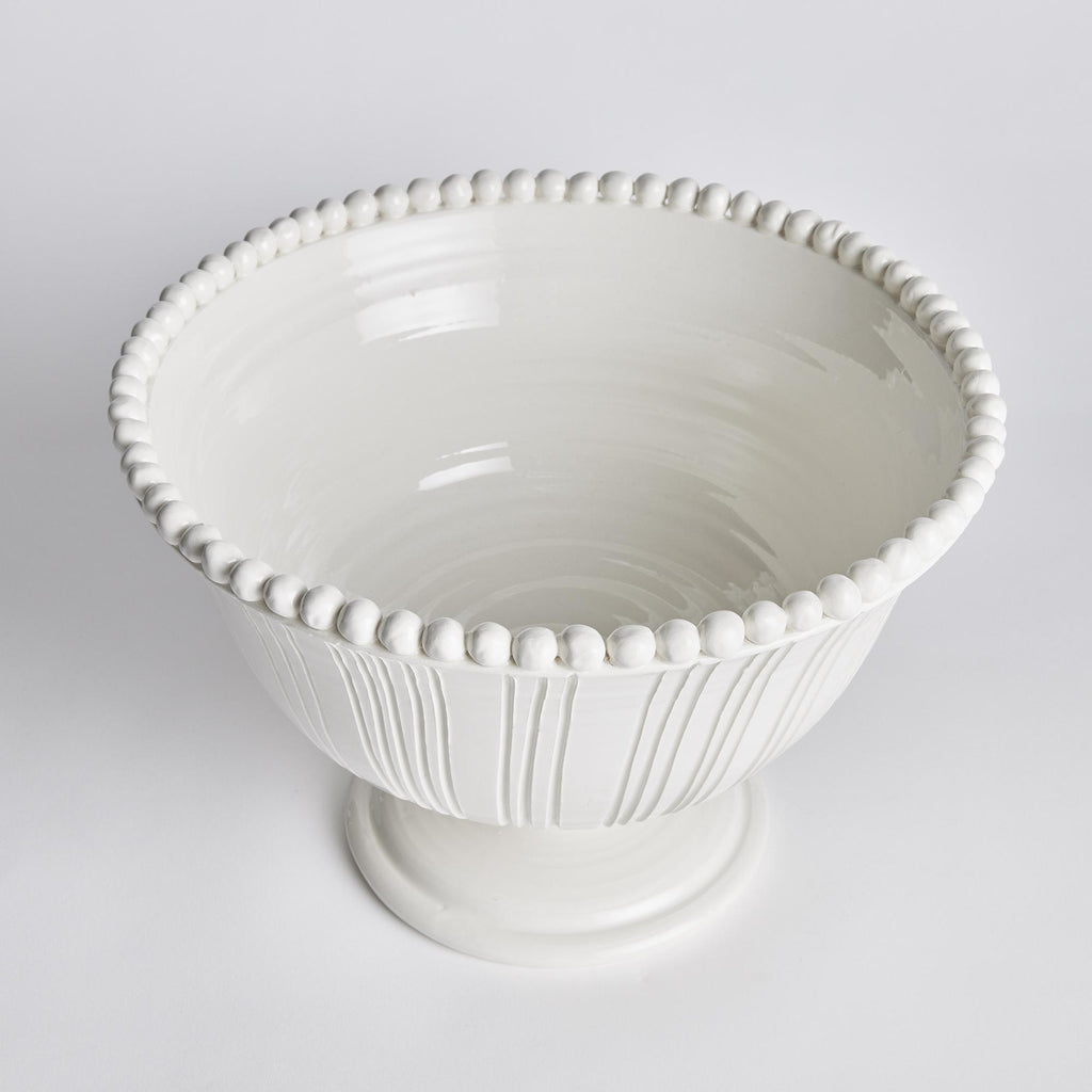 Napa White Perla Decorative Footed Bowl