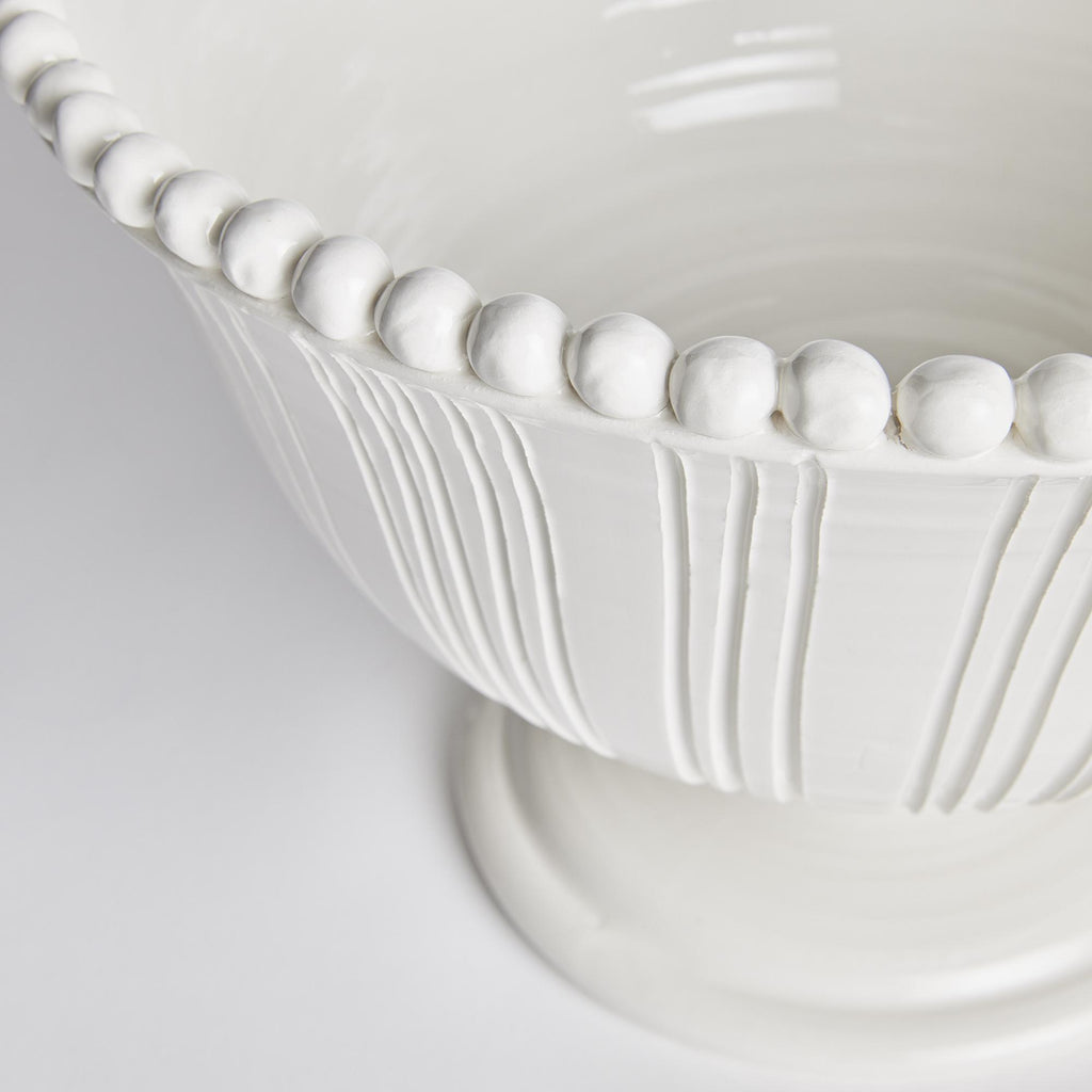 Napa White Perla Decorative Footed Bowl