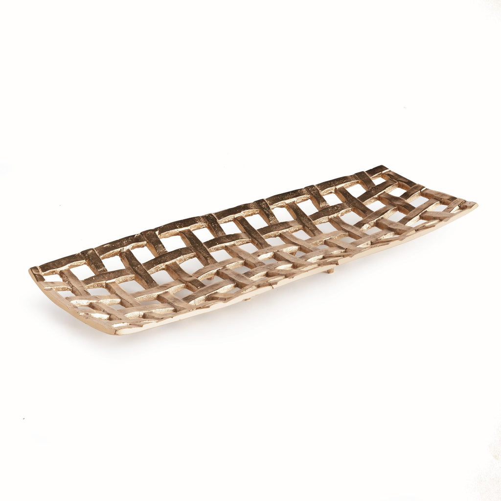 Napa Champagne Gold Lopa Decorative Rectangular Tray