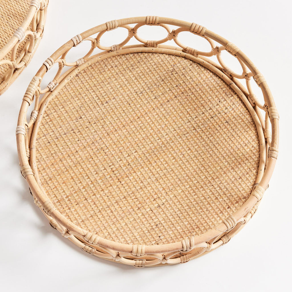 Napa Natural Ninette Round Trays, Set Of 2