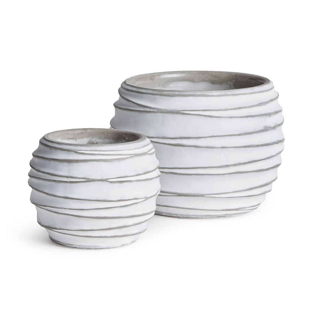 Napa White Kipha Pots, Set Of 2