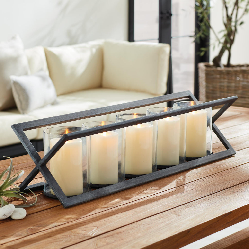 Napa Black Baxton 5-Pillar Candleholder