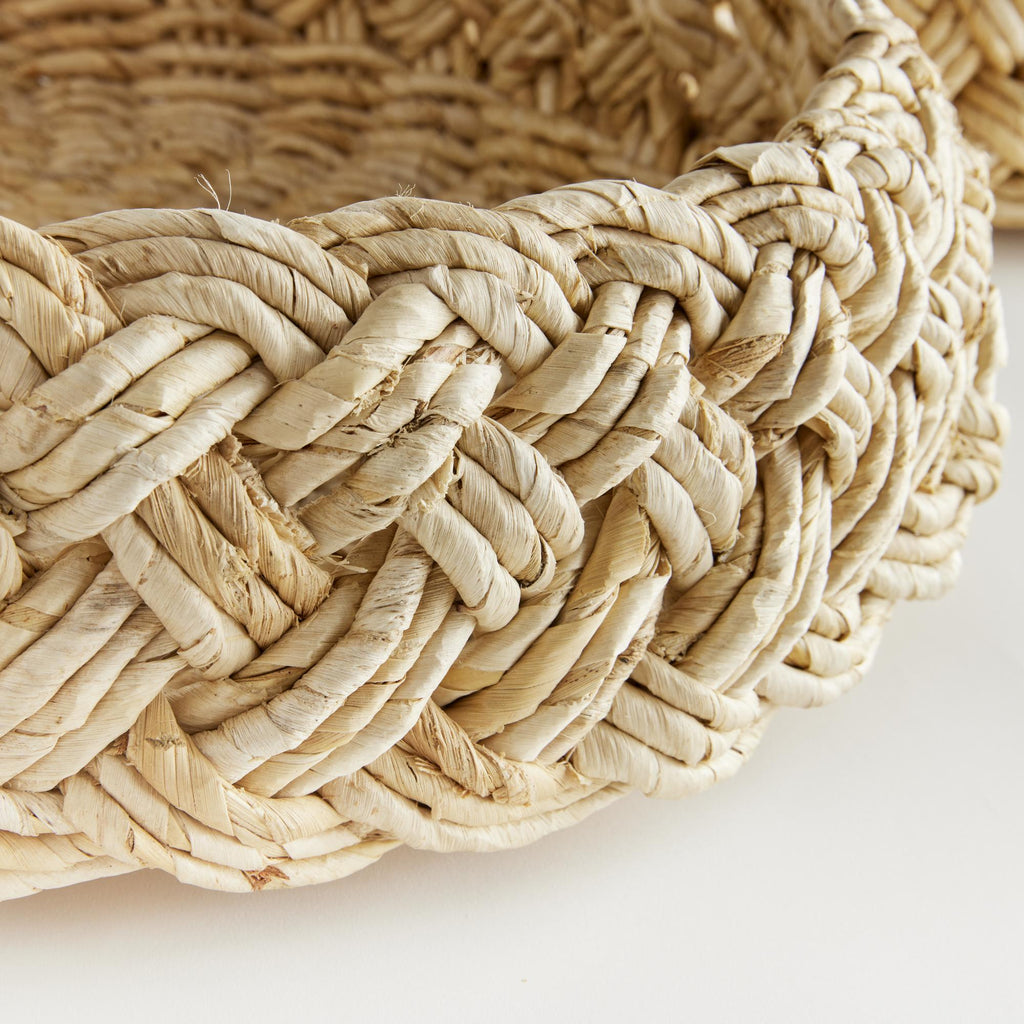 Napa Natural Abaca French Braided Baskets, Set Of 2