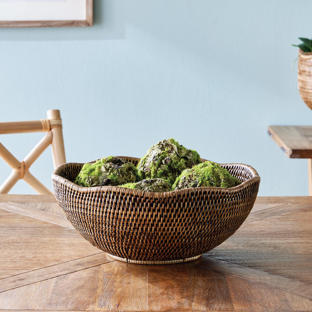 Napa Brown Burma Rattan Scalloped Edge Bowl