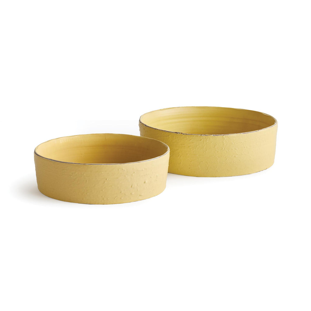 Napa Yellow Studio Decorative Low Bowls, Set Of 2