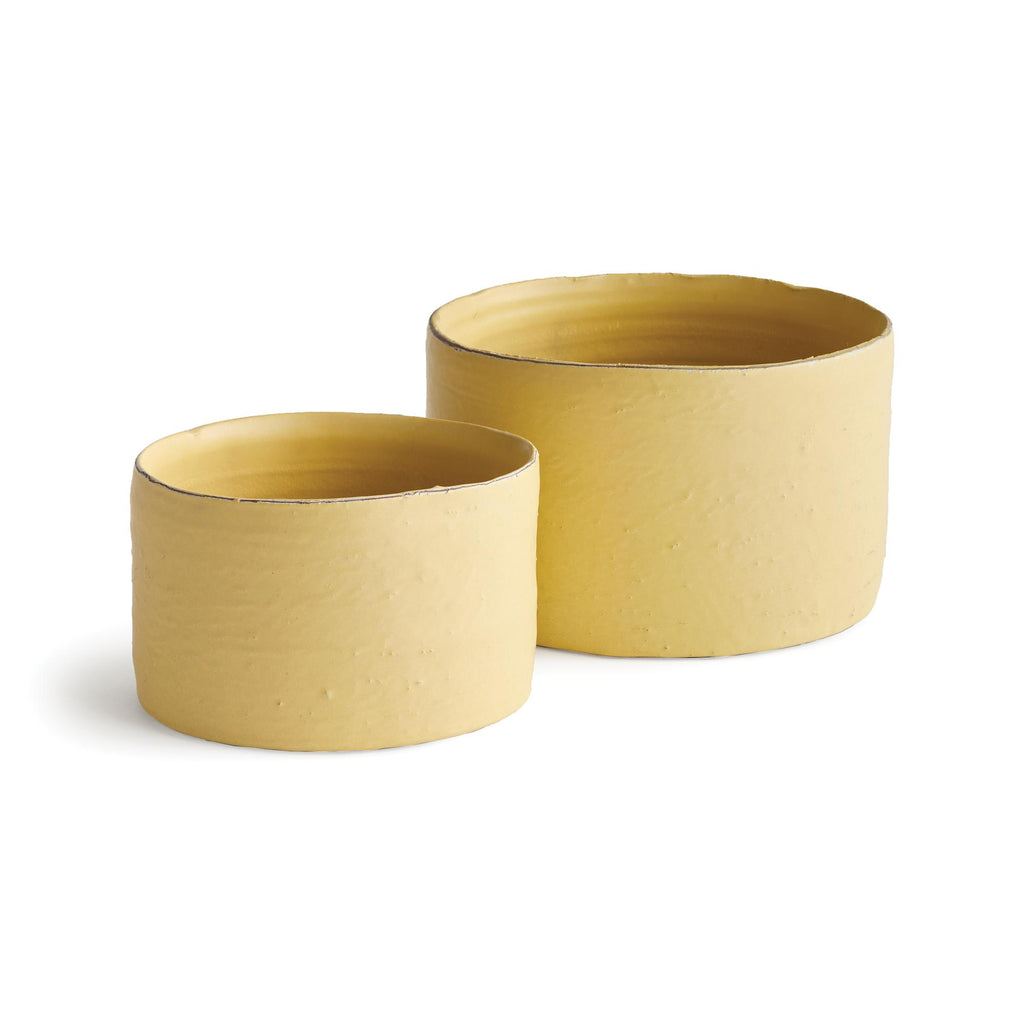 Napa Yellow Studio Cachepots, Set Of 2