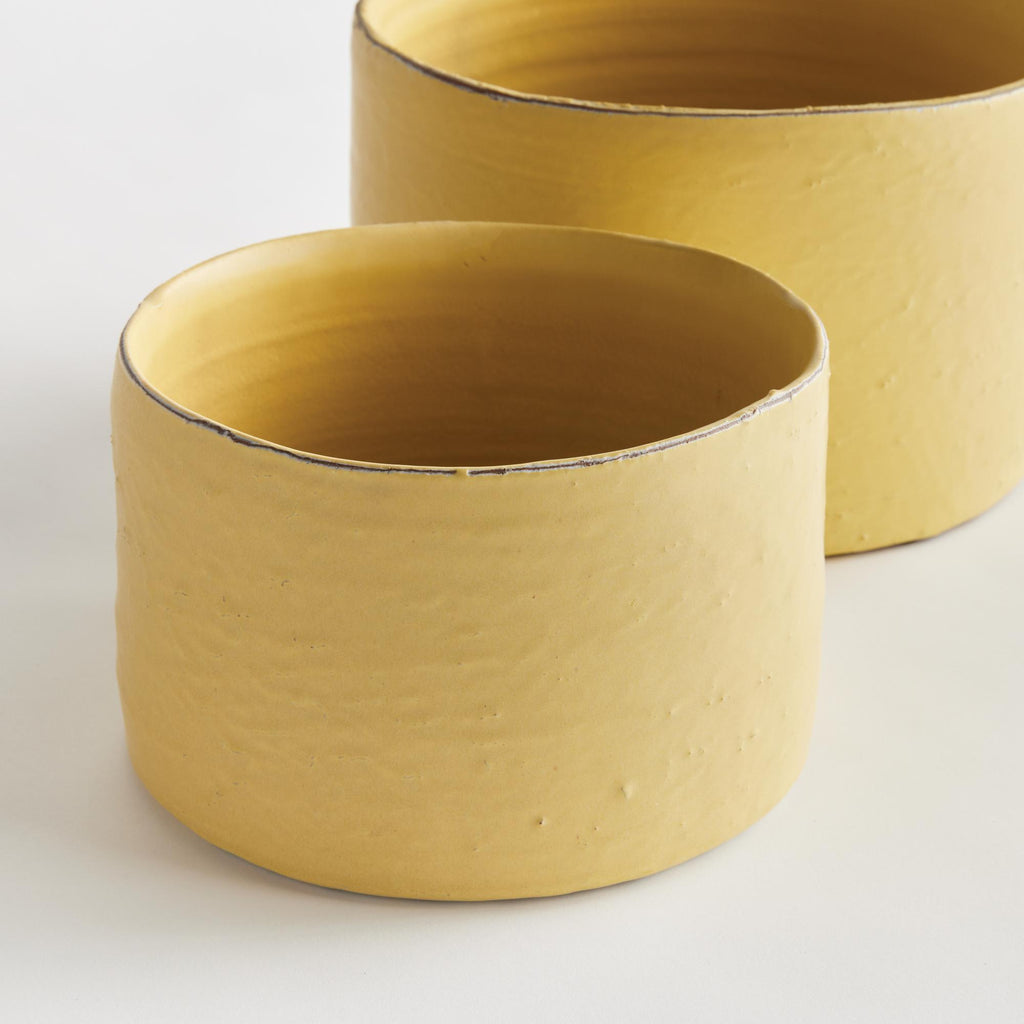 Napa Yellow Studio Cachepots, Set Of 2