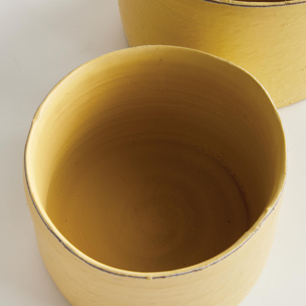 Napa Yellow Studio Cachepots, Set Of 2