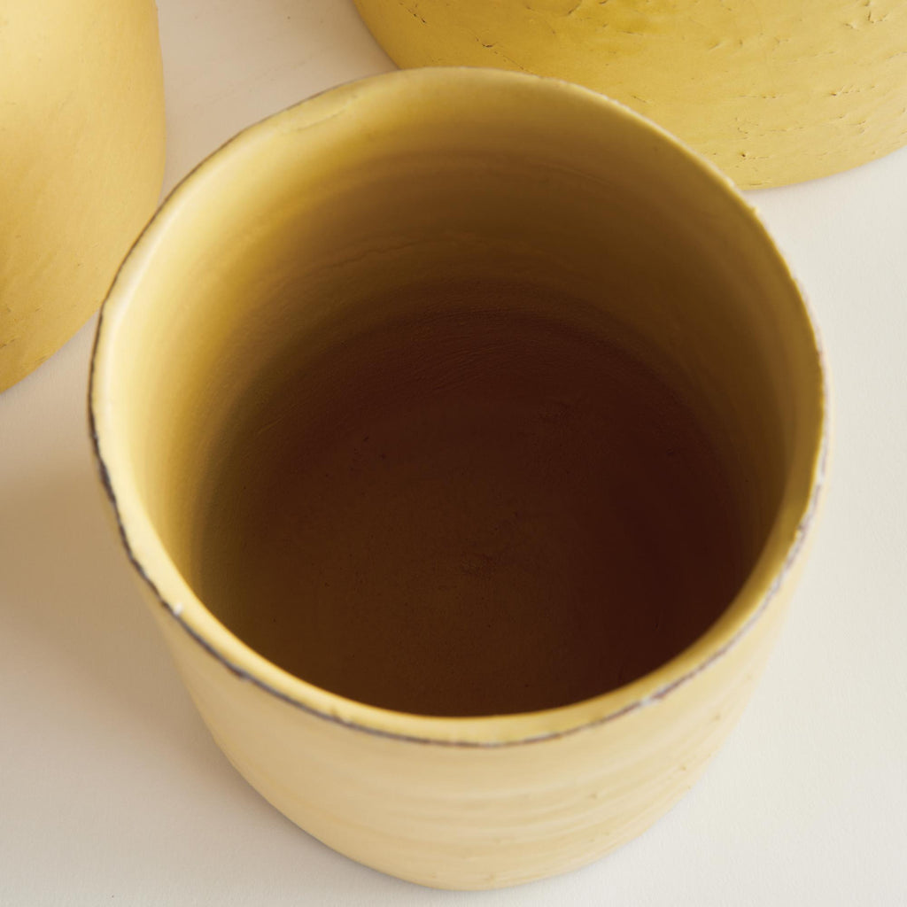 Napa Yellow Studio Cachepots, Set Of 3