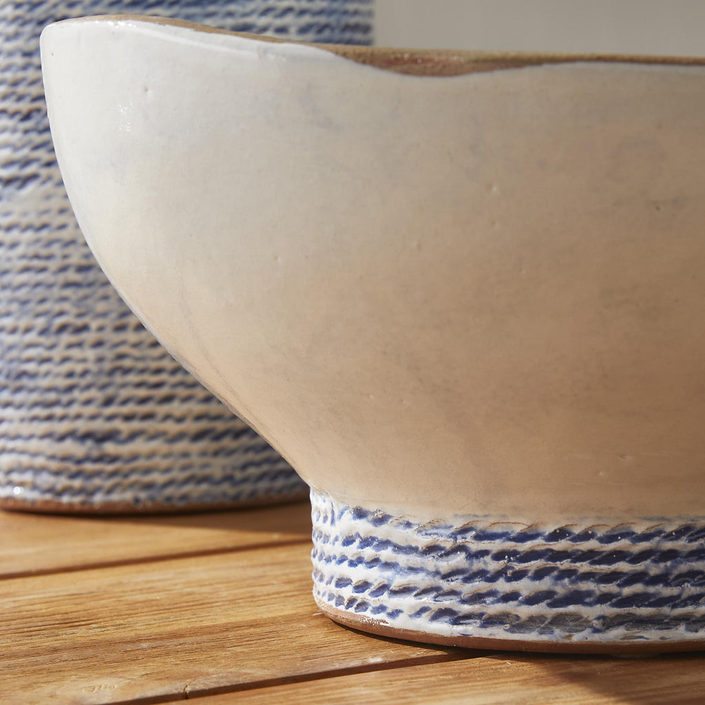 Napa White/Blue Sea Breeze Decorative Bowl