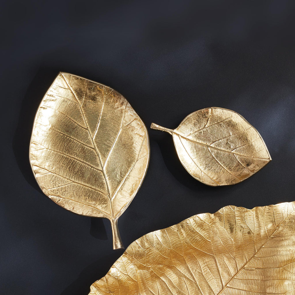 Napa Gold Rue Leaf Trays, Set Of 2