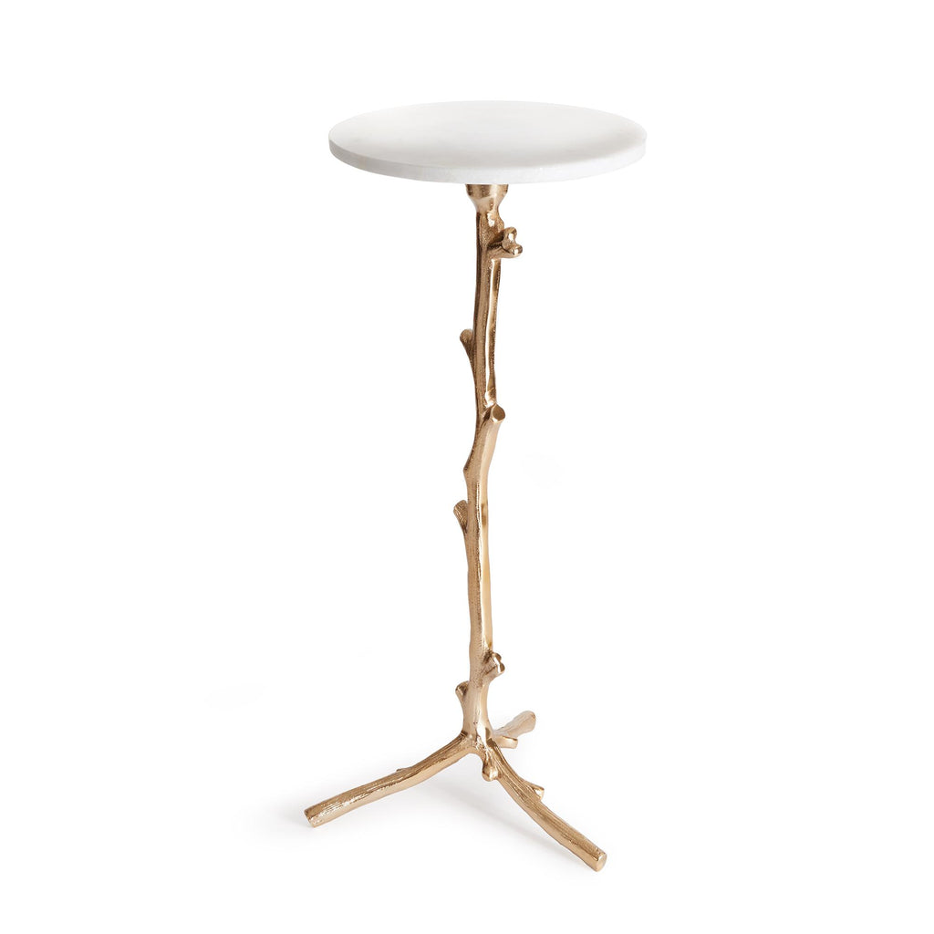 Napa White Marble/Gold Varina Accent Table