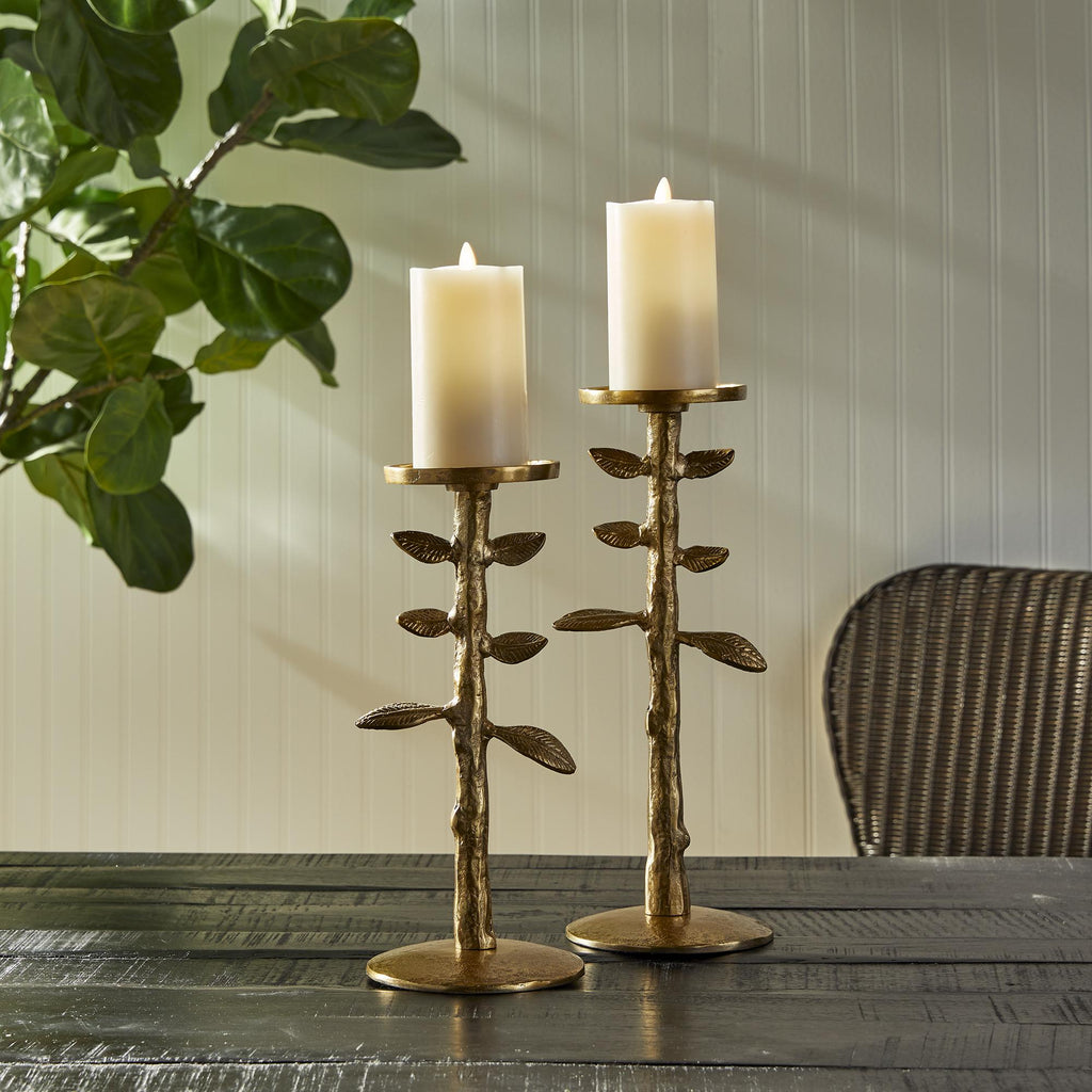 Napa Gold Brier Candle Stands, Set Of 2