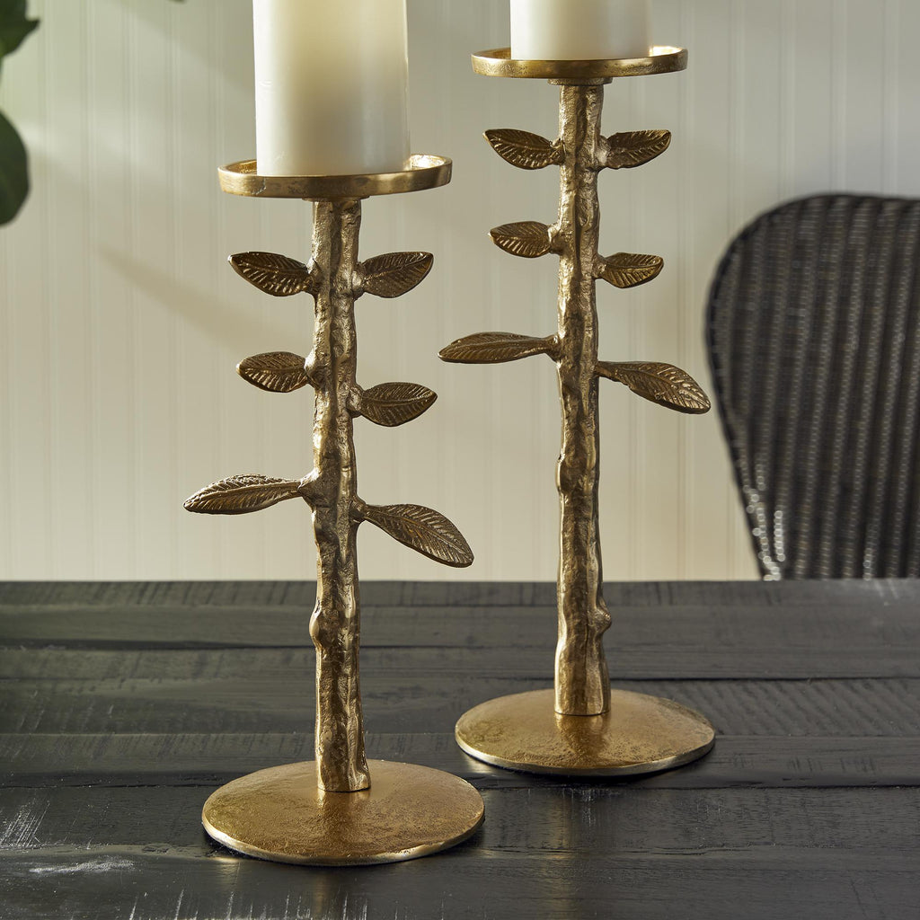 Napa Gold Brier Candle Stands, Set Of 2