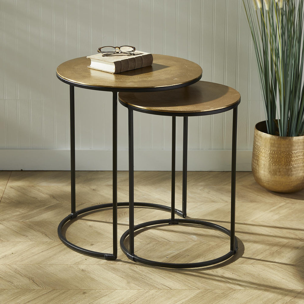 Napa Gold Alamar Side Tables, Set Of 2