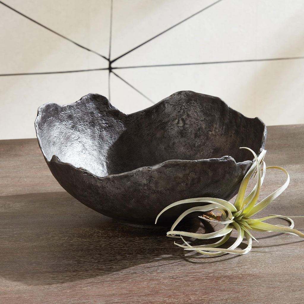 Napa Washed Dark Gray Roland Organic Grande Decorative Bowl