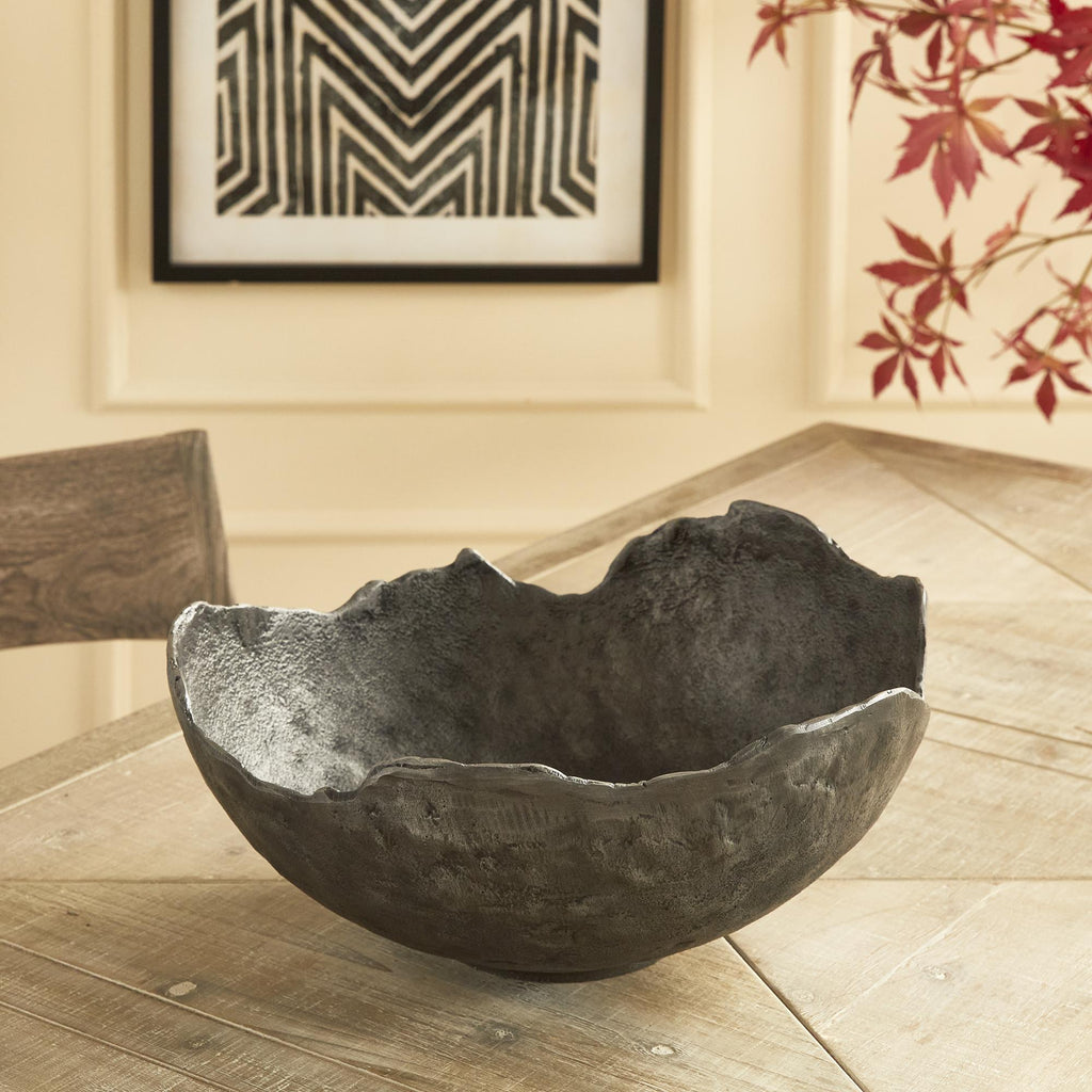 Napa Washed Dark Gray Roland Organic Grande Decorative Bowl