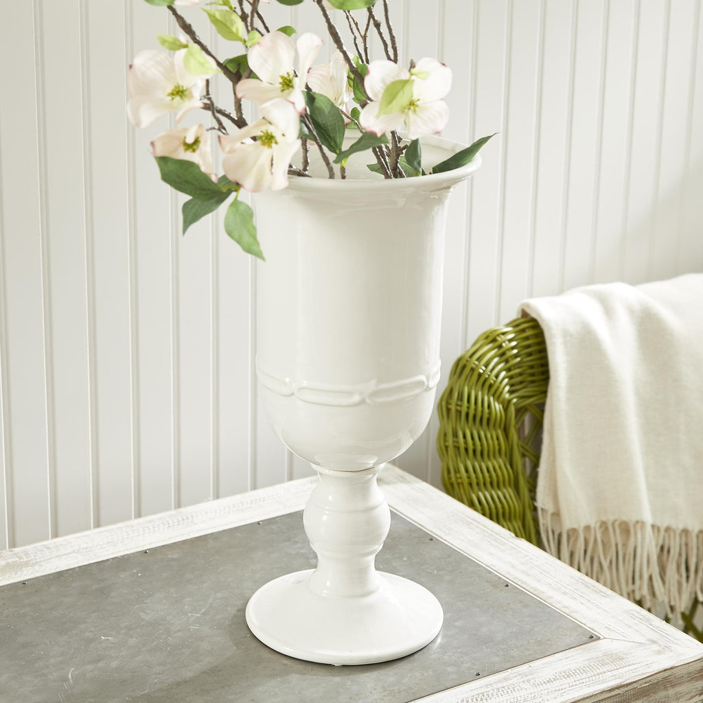 Napa Classic White Mirabelle Petite Pedestal Urn Small