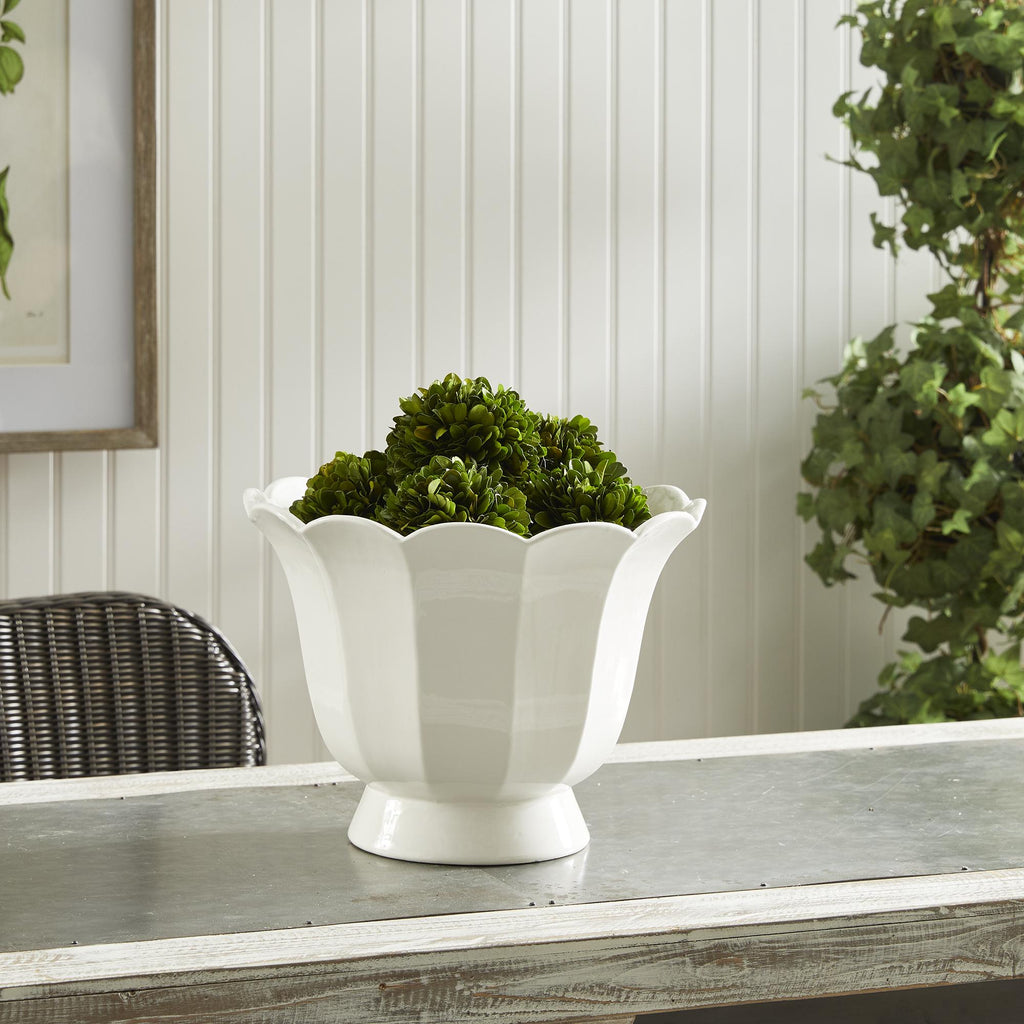 Napa Classic White Mirabelle Fluted Cachepot Large