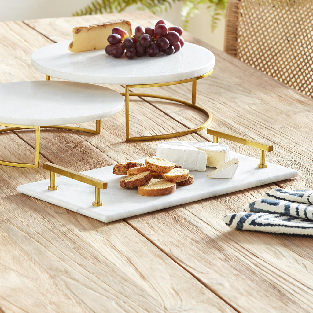 Napa White/Gold Vienna Serving Tray