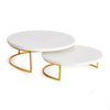 Napa White Marble/Gold Vienna Serving Stands, Set Of 2