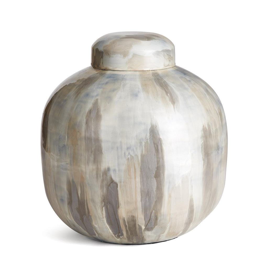 Napa White Pearl Almeta Lidded Urn