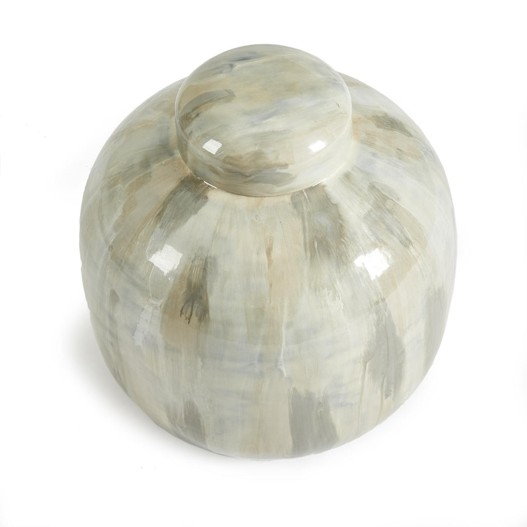 Napa White Pearl Almeta Lidded Urn