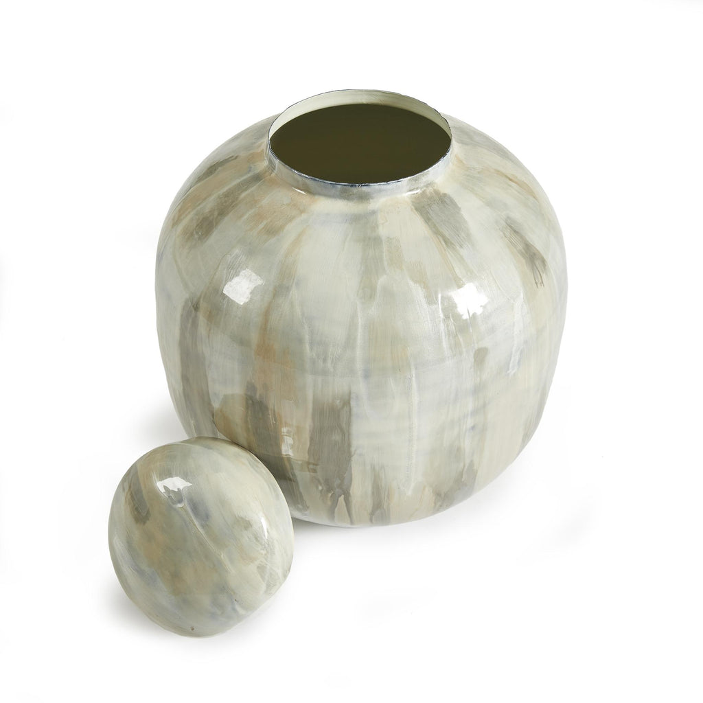 Napa White Pearl Almeta Lidded Urn