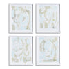 Napa White/Blue Bacchus Prints, Set Of 4