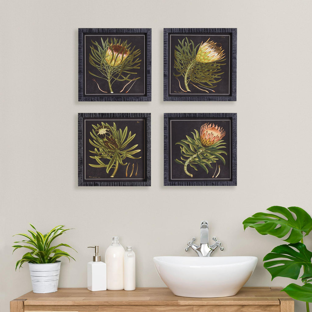 Napa Black/Yellow Protea Petite Prints, Set Of 4