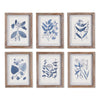 Napa Natural/Blue Blue Leaf Petite Prints, Set Of 6