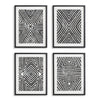 Napa Black/White Achromatic Geometric Prints, Set Of 4