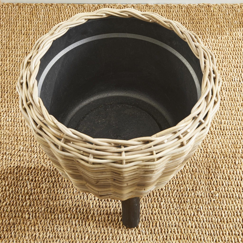 Napa Natural Woven Rattan Dry Basket Plant Riser 21.25"