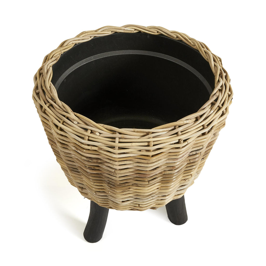 Napa Natural Woven Rattan Dry Basket Plant Riser 21.25"