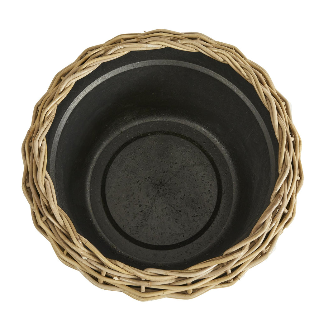 Napa Natural Woven Rattan Dry Basket Plant Riser 21.25"