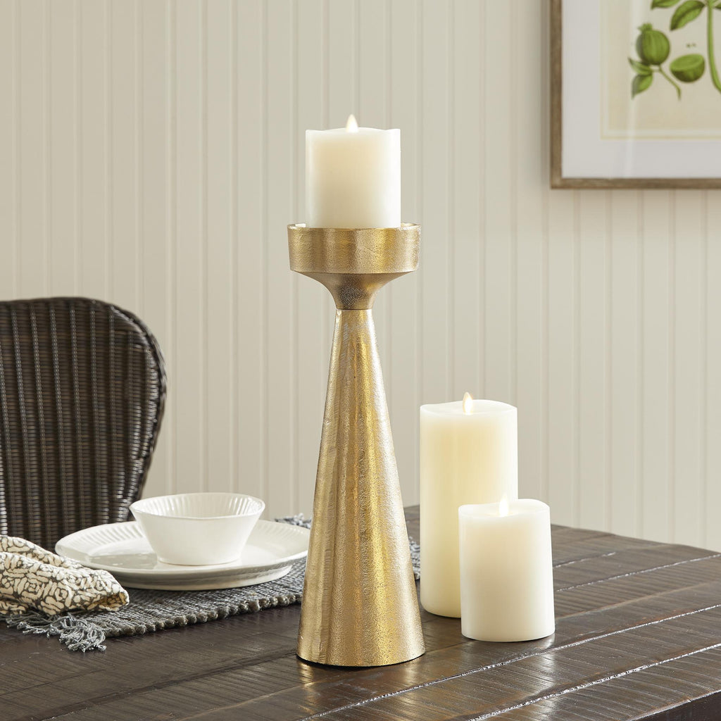 Napa White Ash Gold Florence Candle Stand Large