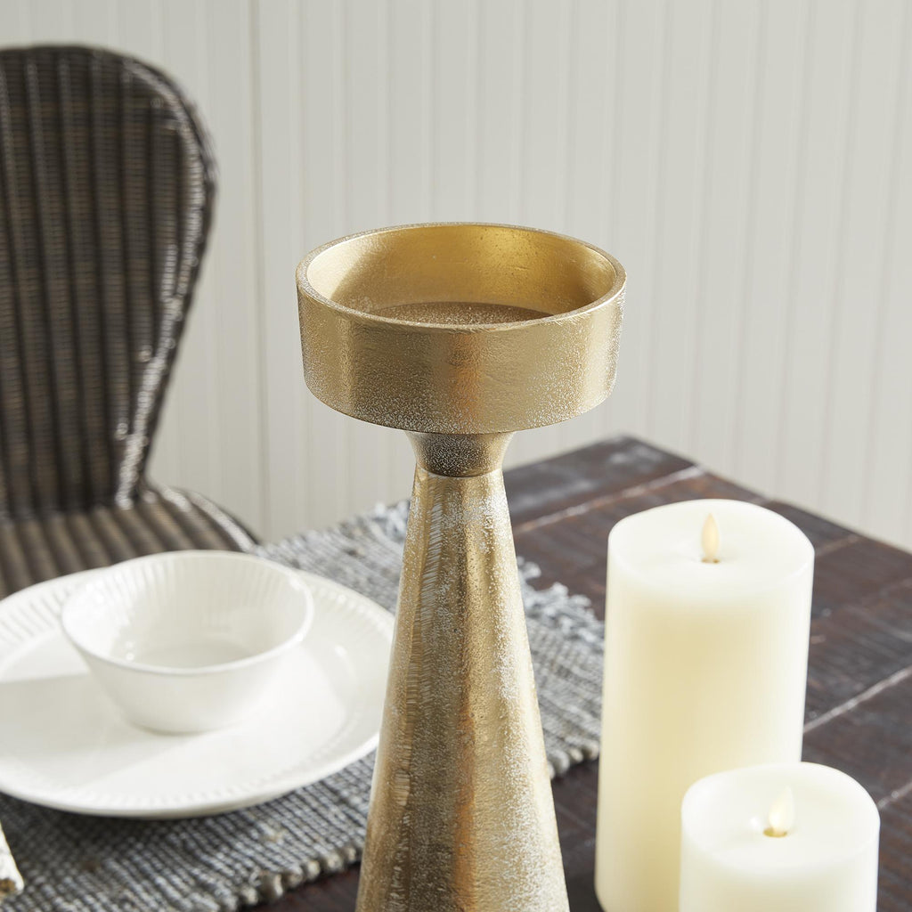 Napa White Ash Gold Florence Candle Stand Large