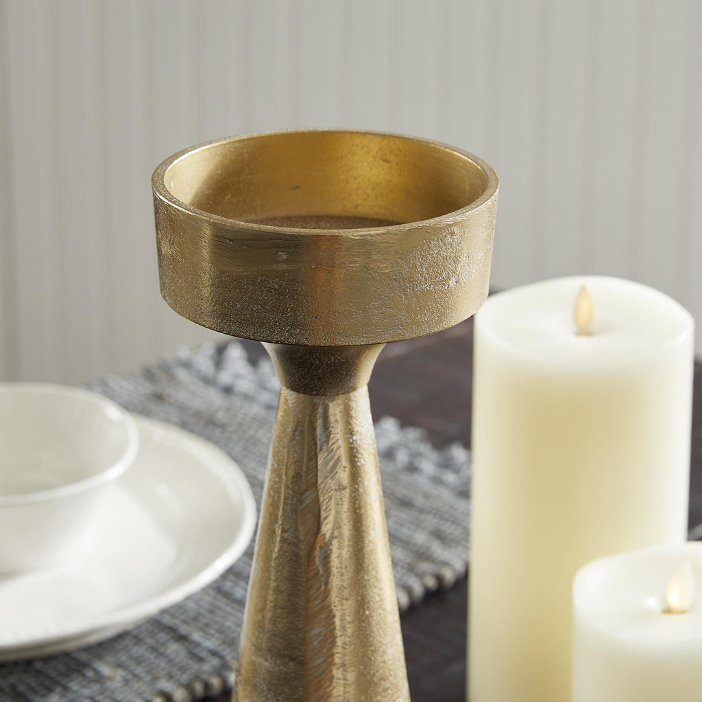 Napa White Ash Gold Florence Candle Stand Small